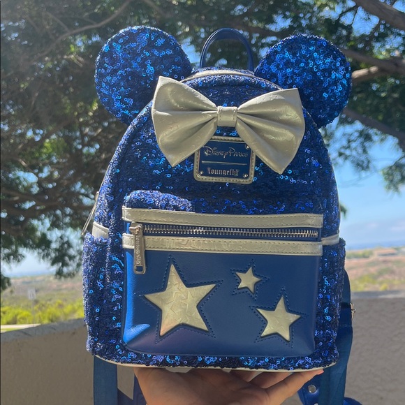 Loungefly Blue Sequin Star Kids Backpack